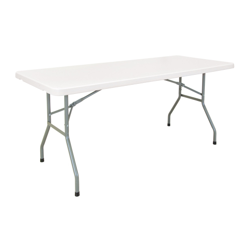 Table pliante, Rectangulaire, 72" l x 30" la, Poly&eacute;thyl&egrave;ne, Blanc Moffatt Supply & Specialties