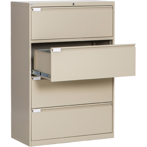 Classeur lat&eacute;ral, Acier, 4 tiroirs, 36" la x 18" p x 53-3/8" h, Beige Moffatt Supply & Specialties