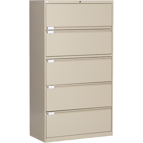 Classeur lat&eacute;ral, Acier, 5 tiroirs, 36" la x 18" p x 65-1/2" h, Beige Moffatt Supply & Specialties
