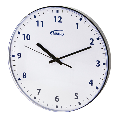 Horloge 12 h, Analogique, &agrave; piles, 12-3/4", Noir Moffatt Supply & Specialties