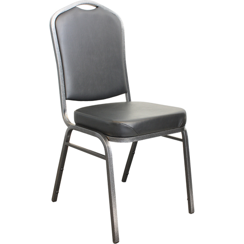 Chaises empilables, Vinyle, Hauteur 37", Capacit&eacute; 275 lb, Noir Moffatt Supply & Specialties