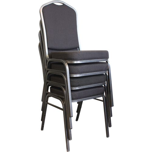 Stacking Chairs, Fabric, 37" High, 275 lbs. Capacity, Black Moffatt Supply & Specialties