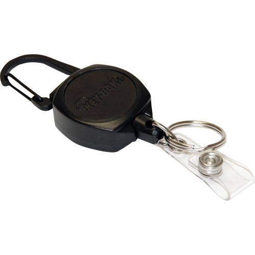 Self Retracting ID Badge and Key Reel, Zinc Alloy Metal, 24" Cable, Carabiner Attachment Moffatt Supply & Specialties
