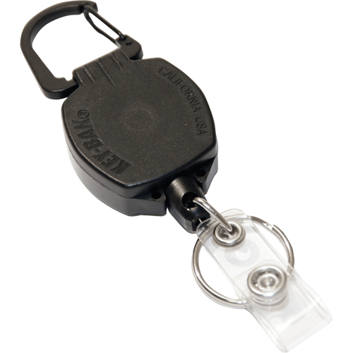 Self Retracting ID Badge and Key Reel, Zinc Alloy Metal, 24" Cable, Carabiner Attachment Moffatt Supply & Specialties