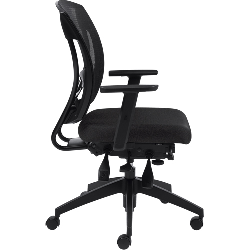 Multi-Tilter Arm Chairs, Fabric, Charcoal, 300 lbs. Capacity Moffatt Supply & Specialties