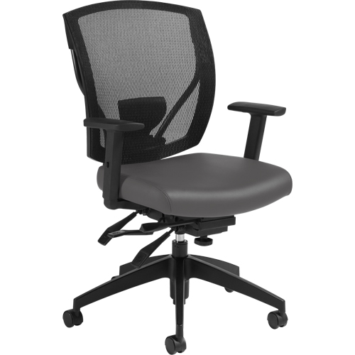 Multi-Tilter Arm Chairs, Vinyl, Charcoal, 300 lbs. Capacity Moffatt Supply & Specialties