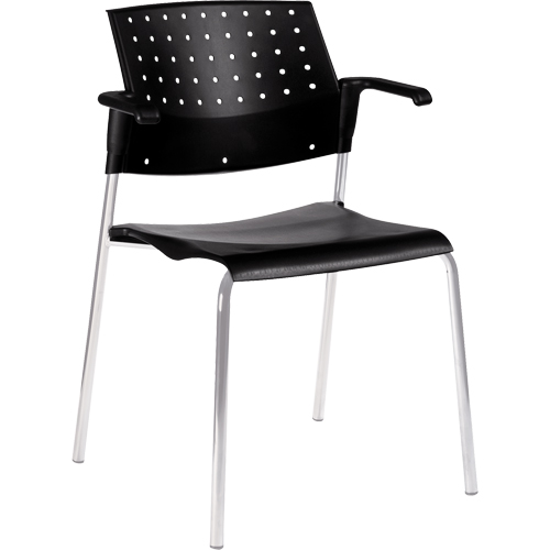Chaises empilables, Plastique, Hauteur 33", Capacit&eacute; 300 lb, Noir Moffatt Supply & Specialties