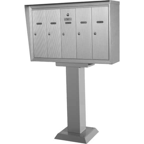 Boîtes aux lettres plateforme unique, Fixation Socle, 16" x 5-1/2", 5 portes, Aluminium Moffatt Supply & Specialties