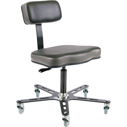 SF160 Ergonomic Chair, Mobile, Vinyl Seat, Black Moffatt Supply & Specialties