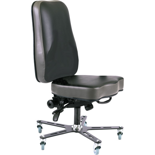 Synergo I Ergonomic Chair, Mobile, Vinyl Seat, Black Moffatt Supply & Specialties