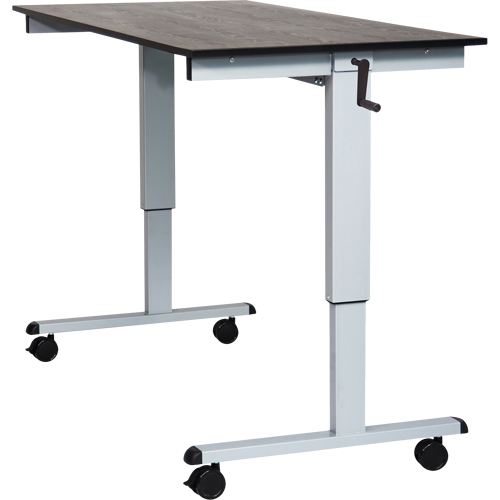 Bureau ajustable pour travail assis et debout, , 48-1/2" h x 59" la x 29-1/2" p, Noir Moffatt Supply & Specialties