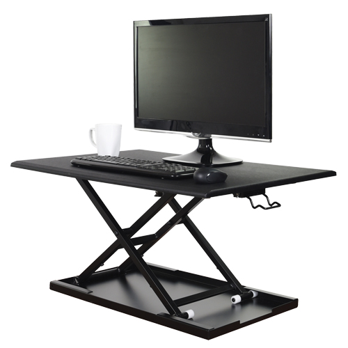 Bureau ajustable pour travail assis et debout, Mod&egrave;le de bureau, 15-3/4" h x 31-1/2" la x 22-1/2" p, Noir Moffatt Supply & Specialties
