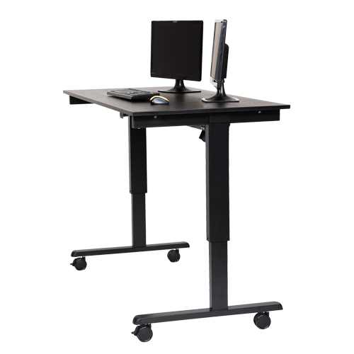 Adjustable Stand-Up Desk, Stand-Alone Desk, 45-1/4" H x 29-1/2" D, Black Moffatt Supply & Specialties