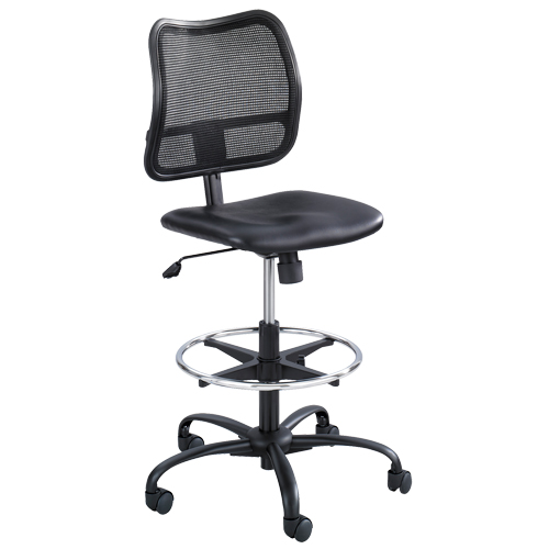 Tabouret ergonomique Vue, Vinyle, Noir, Capacit&eacute; 250 lb Moffatt Supply & Specialties