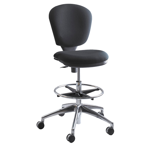 Metro Extended-High Chair, Fabric, Black, 250 lbs. Capacity Moffatt Supply & Specialties