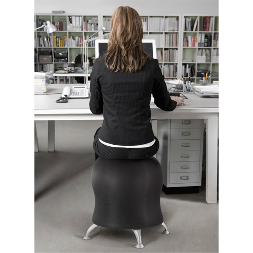 Zenergy Ball Chair, Fabric, Black, 250 lbs. Capacity Moffatt Supply & Specialties