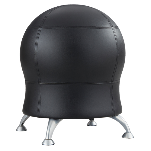 Zenergy Ball Chair, Vinyl, Black, 250 lbs. Capacity Moffatt Supply & Specialties