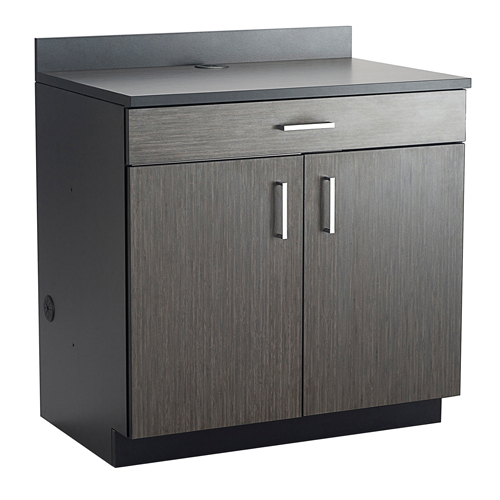 Modular Base Cabinet, Melamine, 39" H x 36" W x 25" D, Asian Night/Black Moffatt Supply & Specialties
