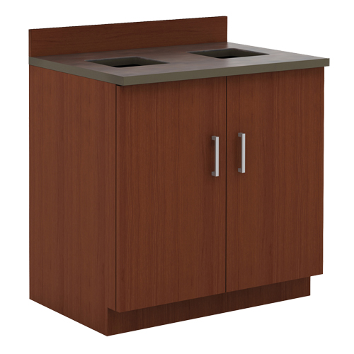 Modular Base Cabinet, Melamine, 39" H x 36" W x 25" D, Mahogany Moffatt Supply & Specialties