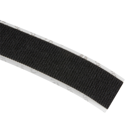 Ruban d'attaches &agrave; profil bas, Boucle, 25 vg x 1", Adh&eacute;sif, Noir Moffatt Supply & Specialties