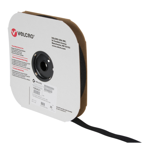 Fastener Tape, Loop, 25 yds x 1", Sew-On, Black Moffatt Supply & Specialties