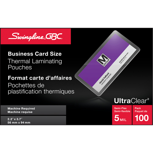 Swingline UltraClear Laminating Business Card Pouches Moffatt Supply & Specialties