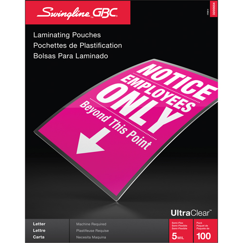 Swingline UltraClear Laminating Letter Pouches Moffatt Supply & Specialties