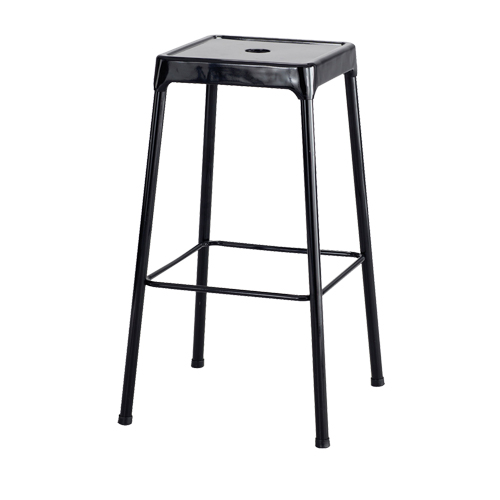 Tabouret en acier pour bistro Safco, Stationnaire, Fixe, 29", Acier Si&egrave;ge, Noir Moffatt Supply & Specialties
