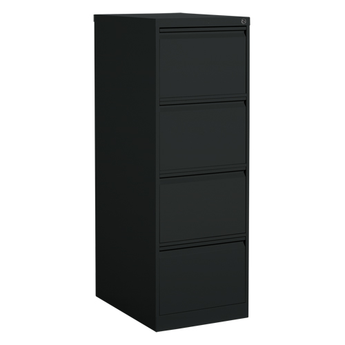Vertical Filing Cabinet, Steel, 4 Drawers, 18-1/7" W x 25" D x 52" H, Black Moffatt Supply & Specialties