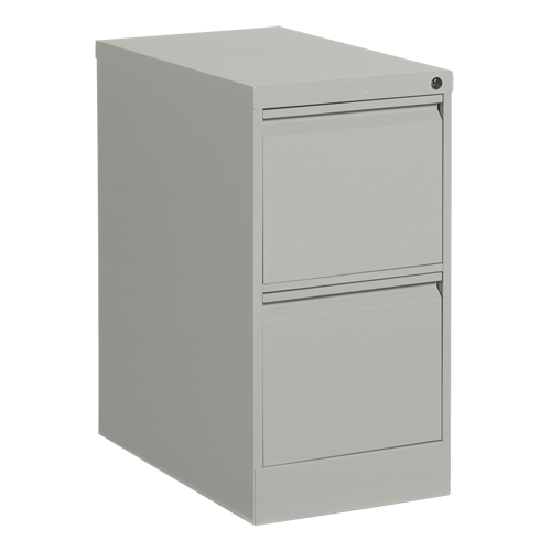 Vertical Filing Cabinet, Steel, 2 Drawers, 15-1/7" W x 25" D x 29" H, Grey Moffatt Supply & Specialties