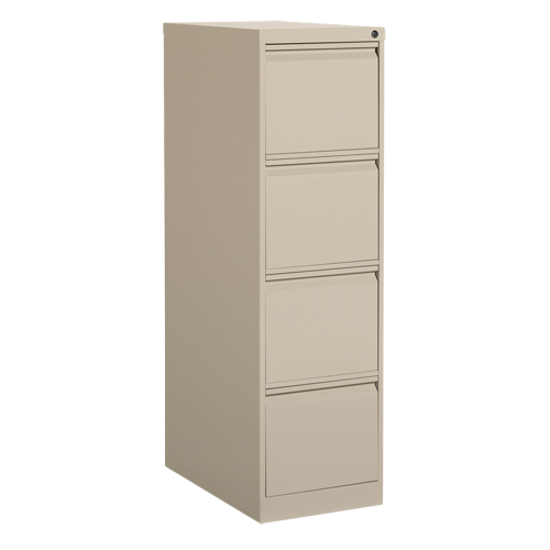 Vertical Filing Cabinet, Steel, 4 Drawers, 15-1/7" W x 25" D x 52" H, Beige Moffatt Supply & Specialties