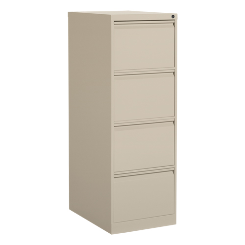Vertical Filing Cabinet, Steel, 4 Drawers, 18-1/7" W x 25" D x 52" H, Beige Moffatt Supply & Specialties