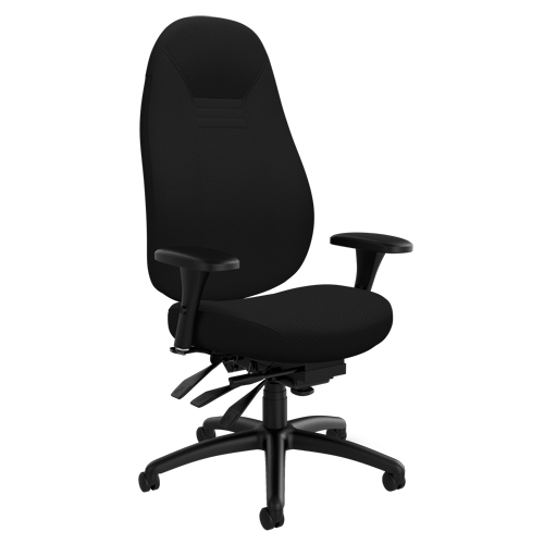 High Back Comfort Chair, Polyester, Black, 300 lbs. Capacity Moffatt Supply & Specialties