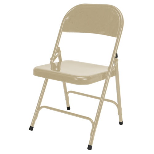 Folding Chair, Steel, Beige, 300 lbs. Weight Capacity Moffatt Supply & Specialties