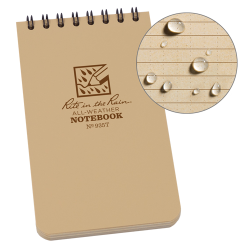 Pocket Top-Spiral Notebook, Soft Cover, Tan, 100 Pages, 3" W x 5" L Moffatt Supply & Specialties