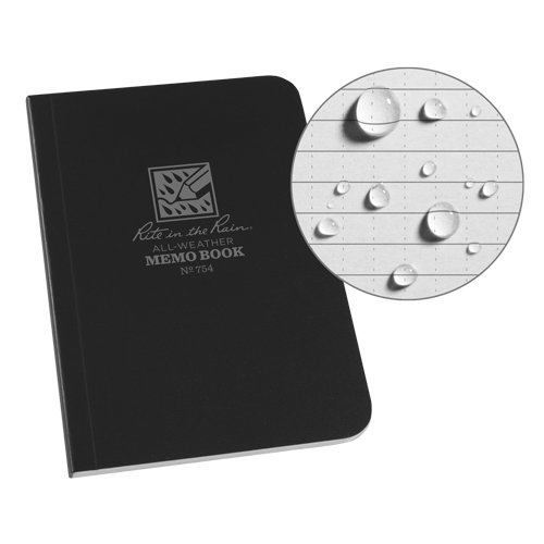 Livre m&eacute;mo, Couverture souple, Noir, 112 Pages, 3-1/2" , 5"  Moffatt Supply & Specialties