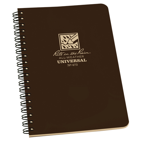 Side-Spiral Notebook, Soft Cover, Brown, 64 Pages, 4-5/8" W x 7" L Moffatt Supply & Specialties