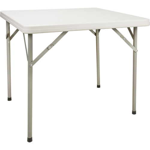 Folding Table, Square, 34" L x 34" W, Polyethylene, White Moffatt Supply & Specialties