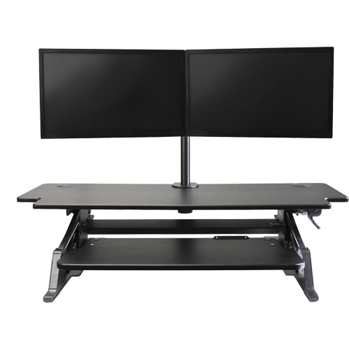 Goya Sit-Stand Workstation, Desktop Unit, 20" H x 42" W x 16" D, Black Moffatt Supply & Specialties