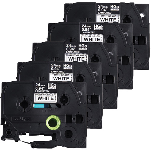 Laminated Tape, 24 mm x 8 m, Black on White Moffatt Supply & Specialties