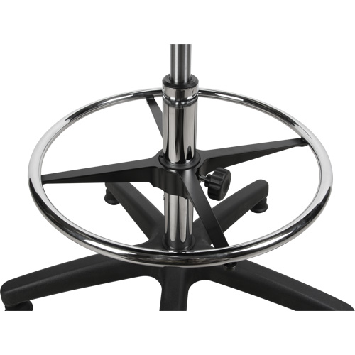 Tabouret robuste et ergonomique, Stationnaire, Ajustable, 39” - 48”, Polyur&eacute;thane Si&egrave;ge, Noir Moffatt Supply & Specialties