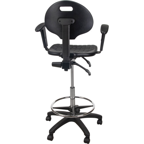 Heavy-Duty Ergonomic Stool with Adjustable Arm Rests & Nylon Stem Casters, Mobile, Adjustable Height, 250 lbs. Capacity Moffatt Supply & Specialties