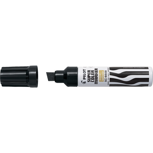 Marqueur &agrave; encre permanent Super Colour Jumbo, Noir, Pointe Ciseau Moffatt Supply & Specialties