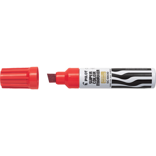 Marqueur &agrave; encre permanent Super Colour Jumbo, Rouge, Pointe Ciseau Moffatt Supply & Specialties