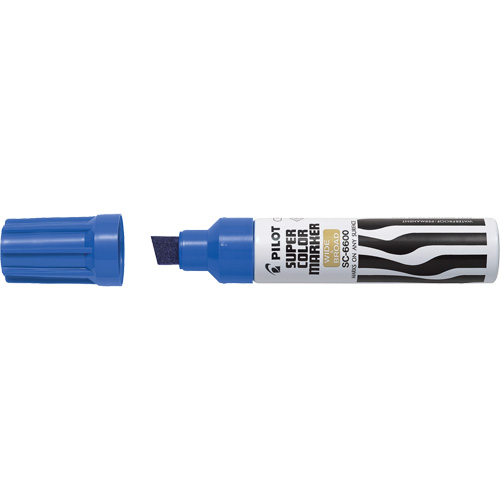 Super Colour Jumbo Permanent Marker, Blue, Chisel Tip Moffatt Supply & Specialties