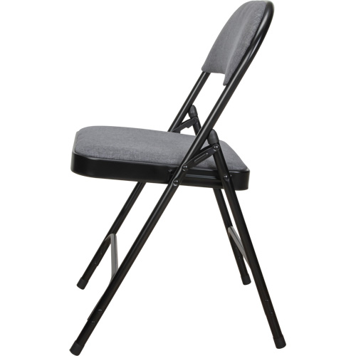 Deluxe Fabric Padded Folding Chair, Steel, Grey, 300 lbs. Weight Capacity Moffatt Supply & Specialties