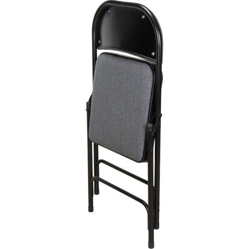 Deluxe Fabric Padded Folding Chair, Steel, Grey, 300 lbs. Weight Capacity Moffatt Supply & Specialties