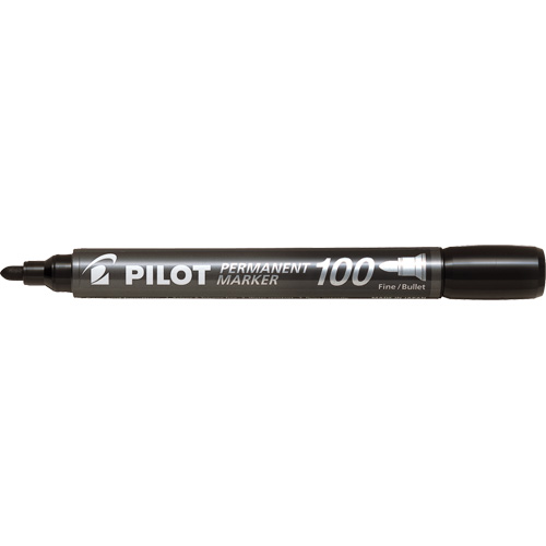 Pilot 100 Permanent Marker, Black, Bullet Tip Moffatt Supply & Specialties