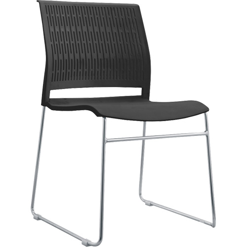 Chaises empilables, Polypropyl&egrave;ne, Hauteur 32-3/8", Capacit&eacute; 250 lb, Noir Moffatt Supply & Specialties