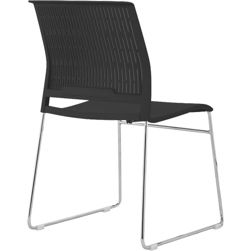 Chaises empilables, Polypropyl&egrave;ne, Hauteur 32-3/8", Capacit&eacute; 250 lb, Noir Moffatt Supply & Specialties